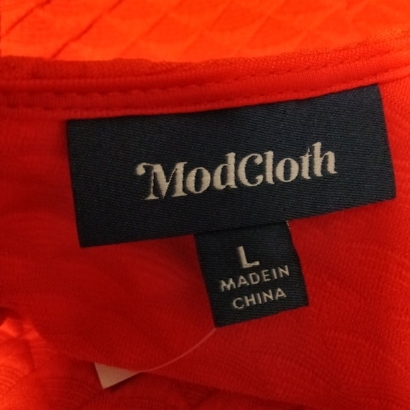 Modcloth Sleeveless Sheath Dress Red Orange Size Large NWT - Picture 10 of 13